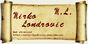 Mirko Londrović vizit kartica